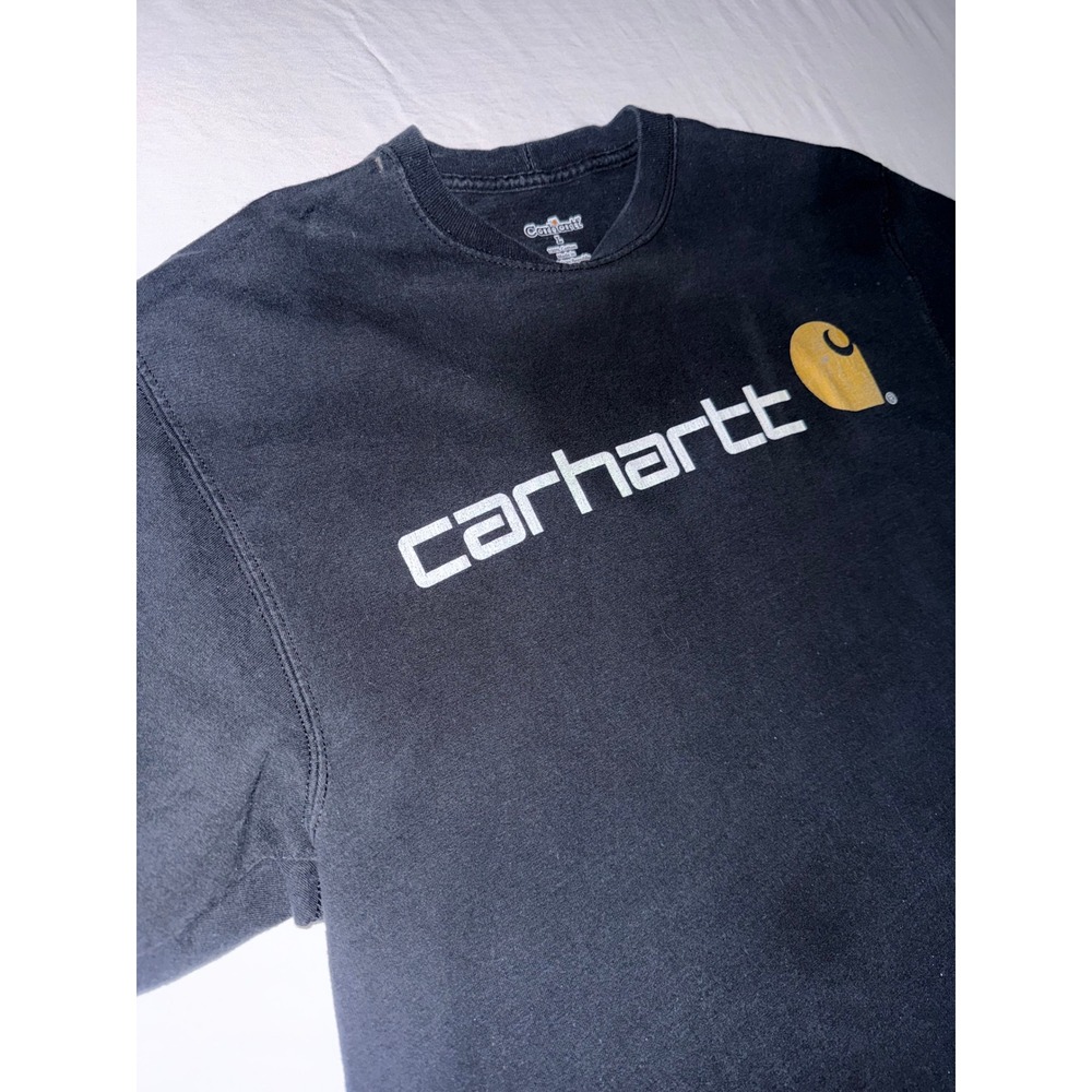 Carhartt Mens Graphic Logo T-Shirt Black Short Sleeve Crewneck Cotton Large - Picture 4 of 4